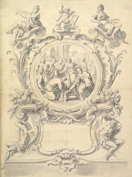 Elaborately Framed Roundel of Christ Washing the Feel of the Apostles, after 1800 (?). Creator: Anon.