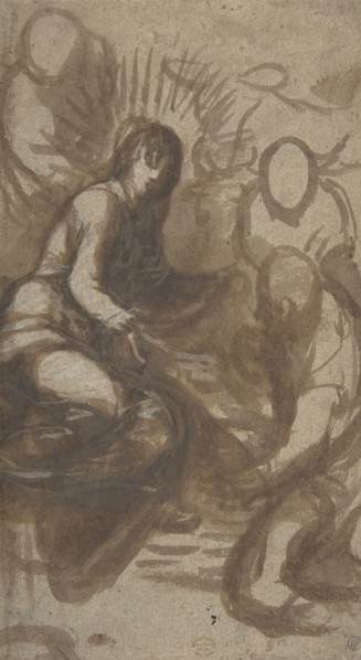Adoration of the Shepherds(?), 16th century. Creator: Anon.