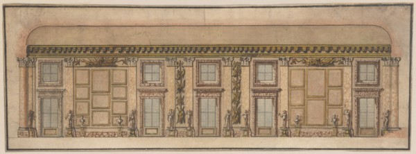 Elevation of the Gallery in the Palazzo Doria-Pamphilj, Rome, ca. 1650. Creator: Anon.