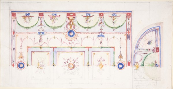 Design for a Painted Ceiling, 1825-75. Creator: Anon.