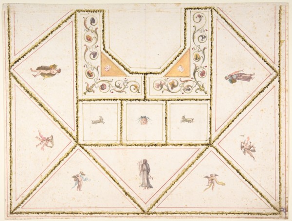 Design for a Ceiling in Pompeian Style, 18th century. Creator: Anon.