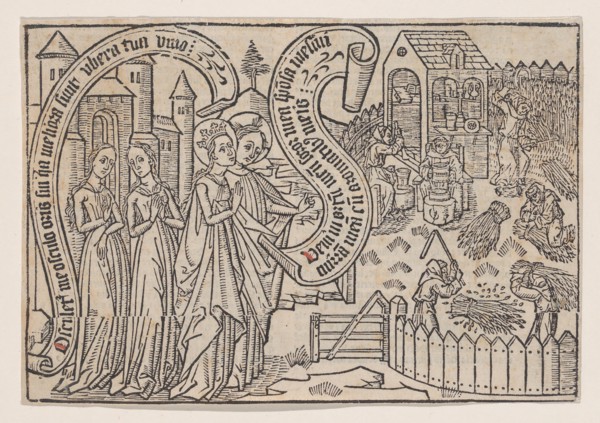 The Bridegroom Showing the Bride His Land, from a Canticum Canticorum..., ca. 1460/1465. Creator: Anon.