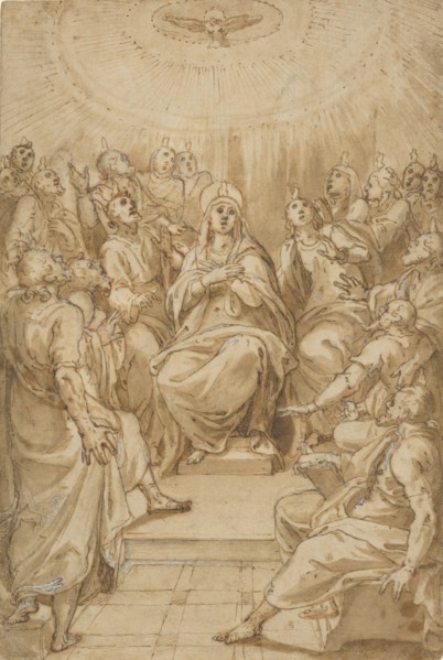 The Pentecost (The Descent of the Holy Spirit), ca. 1576. Creator: Cesare Nebbia.