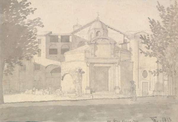 A Section of the Via Sacra, Rome (The Church of Saints Cosmas and Damian), 1814-15. Creator: CW Eckersberg.