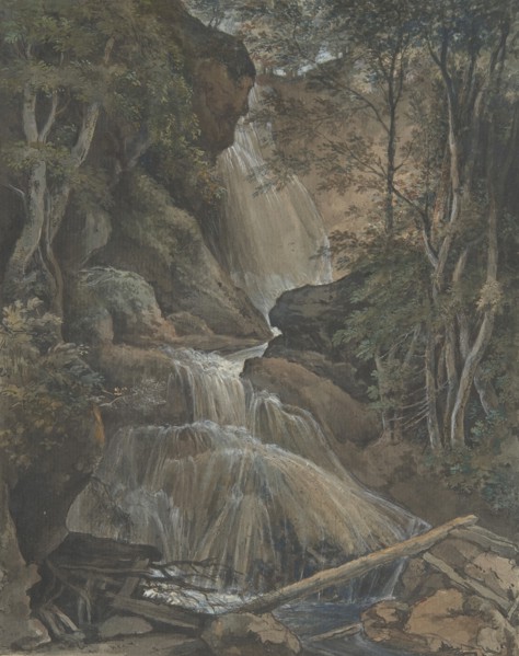 A Waterfall in a Forest at Langhennersdorf, 18th-early 19th century. Creator: Christoph Nathe.