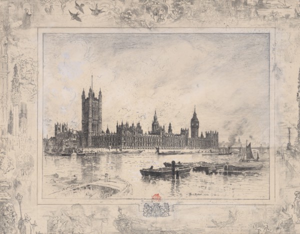 Westminster Palace, 1884. Creator: Felix Hilaire Buhot.