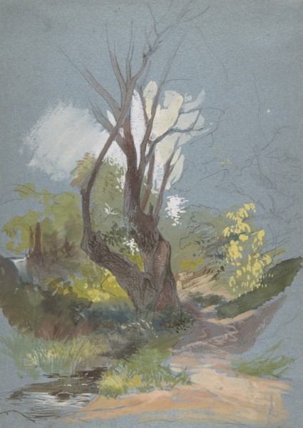 Mountain Path with a Tree, 1820-78. Creator: Friedrich Nerly.