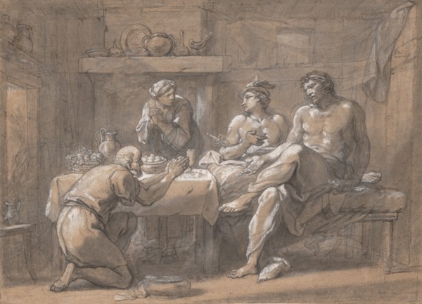 Jupiter and Mercury in the House of Baucis and Philemon, 18th century. Creator: Hyacinthe Collin de Vermont.