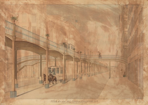 Elevated Railroad, Broadway, New York, 1861. Creator: John Beigel.