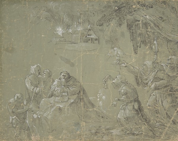 Temptation of St. Anthony (recto); Fantastic Landscape (verso), ca. 1520. Creator: Attributed to Jan Wellens de Cock.