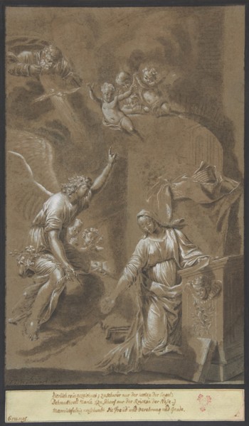 The Annunciation, late 17th century. Creator: Johann Jakob von Sandrart.
