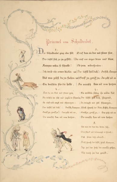 Sheets of Verses: Priamel vom Schuldenbot, late 18th-early 19th century. Creator: Johann Martin Usteri.