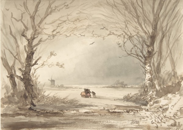 A Winter Landscape, 1854. Creator: Johannes Franciscus Hoppenbrouwers.