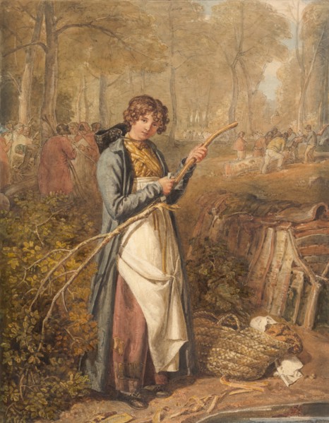 Barking Timber in Wychwood Forest, Oxfordshire, 1818 (?). Creator: Joshua Cristall.