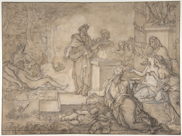 Sacrifice Offered before a Statue of Jupiter, 17th century. Creator: Louis de Boullogne.
