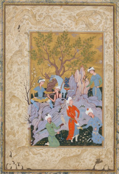 Princely Hawking Party, ca. 1570. Creator: Attributed to Mirza 'Ali.