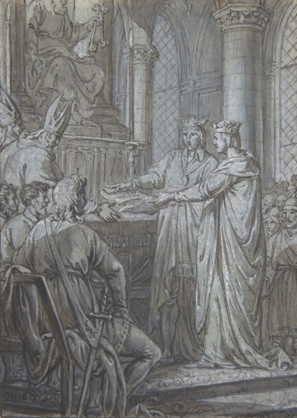 Louis III et Carloman donnent aux eveques du Royaume l'assurance de leur Fidelite en 882, ca. 1791. Creator: Nicolas Lejeune.
