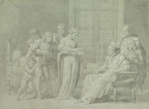 King Charles VIII of France with the Dying Gian Galeazzo Sforza at Pavia, 1775-1860. Creator: Filippo Pelagio, Palagi.