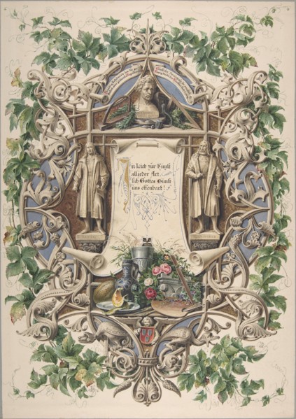 Homage from Bavarian artists to King Ludwig I, 1874. Creator: Peter Herwegen.