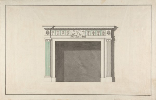 Design for a fireplace, mid-18th-late 18th century. Creator: Attributed to Robert Adam.