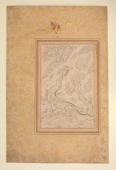 Dragon and Clouds, ca. 1600. Creator: Attributed to Sadiqi Beg.