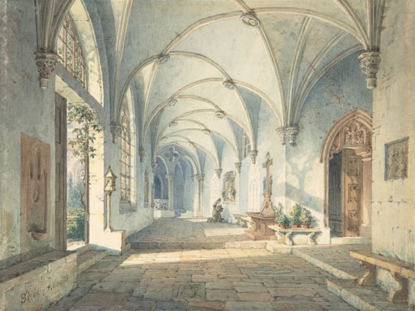 Cloisters in a Nunnery, ca. 1835.