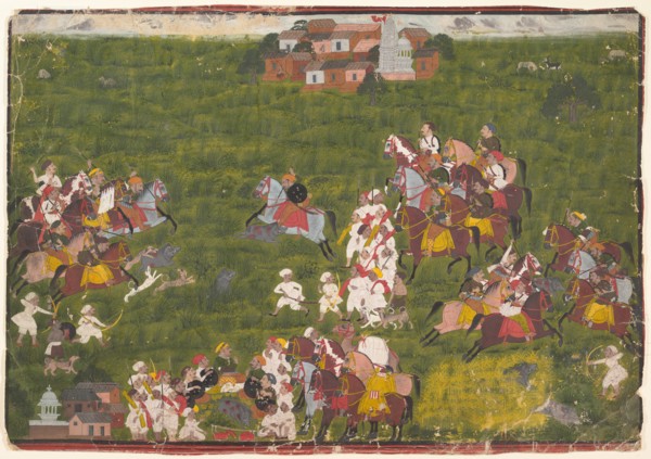 Maharana Sangram Singh Hunting Wild Boar, ca. 1725. Creator: Unknown.