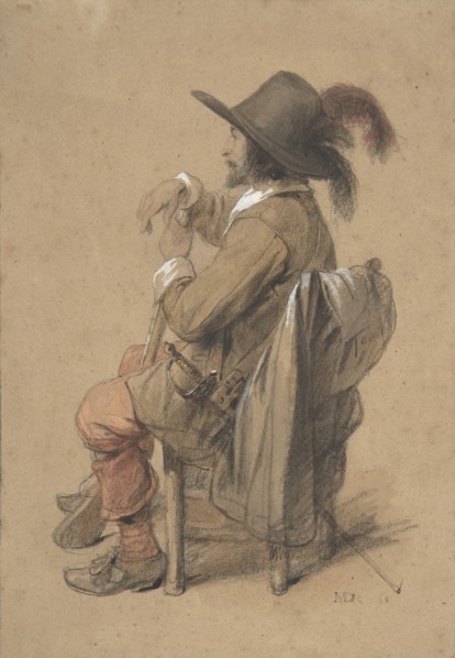 Seated Cavalier, mid-19th century. Creator: Jean-Baptiste Madou.