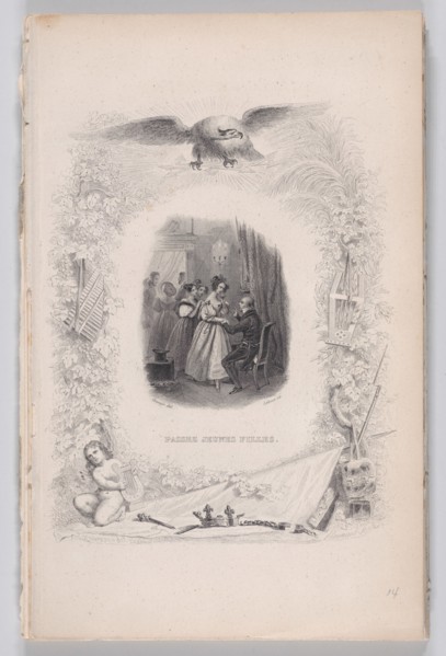 Passing Young Girls from The Songs of Béranger, 1829. Creator: Achille Désiré Lefèvre.