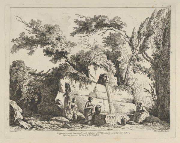 Titlepage from Differentes vues dessiné d'après nature... dans les environs de Rom..., 18th century. Creator:  Adélaide Allou.