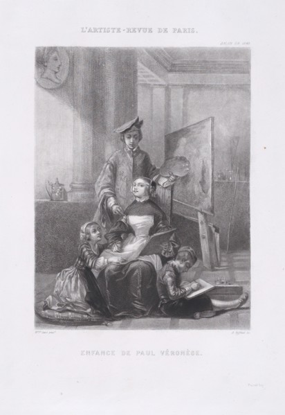 The Childhood of Paolo Veronese, from "L'Artiste", August 10, 1845., August 10, 1845. Creator: Adolphe Pierre Riffaut.