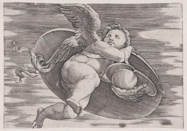 Eros Stealing Man's Shield, ca. 1514-36. Creator: Agostino Veneziano.