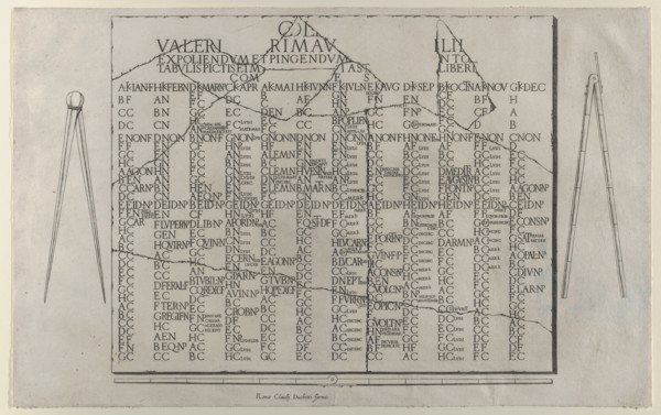 Speculum Romanae Magnificentiae: Tablet with Calendar from the Farnese Palace..., late 16th century. Creator: Anon.