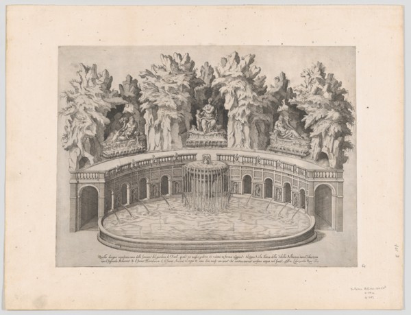 Speculum Romanae Magnificentiae: Fountain and Gardens of the Villa d'Este at Tivoli, 1575., 1575. Creator: Etienne Duperac.