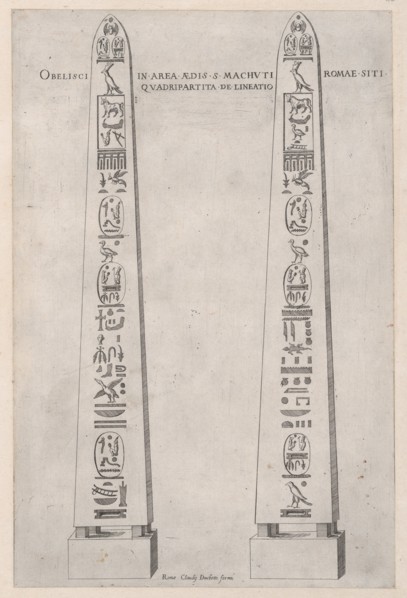 Speculum Romanae Magnificentiae: Egyptian Obelisk, mid-to-late 16th ce..., mid-to-late 16th century. Creator: Etienne Duperac.