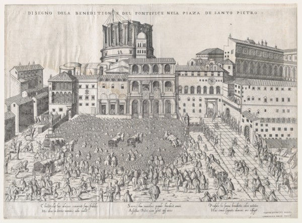 Speculum Romanae Magnificentiae: Papal Benediction, late 16th century., late 16th century. Creator: Giovanni Ambrogio Brambilla.