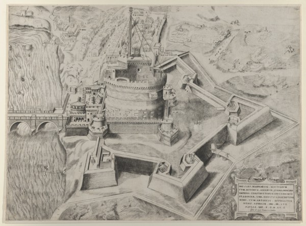 Speculum Romanae Magnificentiae: Castello Sant' Angelo, 1557., 1557. Creator: Giulio de Musi.