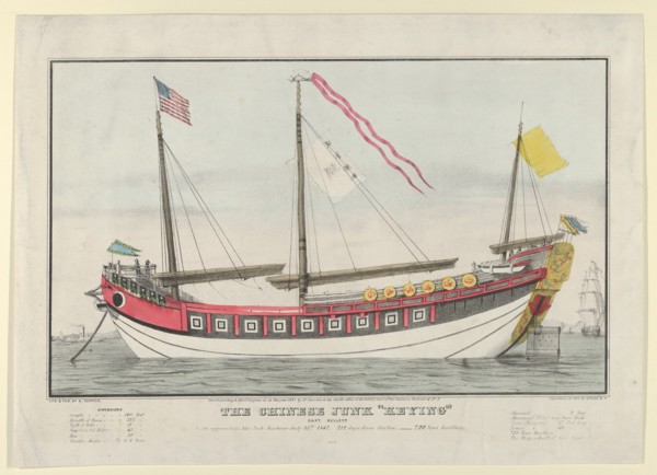 The Chinese Junk "Keying"-Captain Kellett-As she appeared in New York harbour July 13th, 1..., 1847. Creator: Nathaniel Currier.