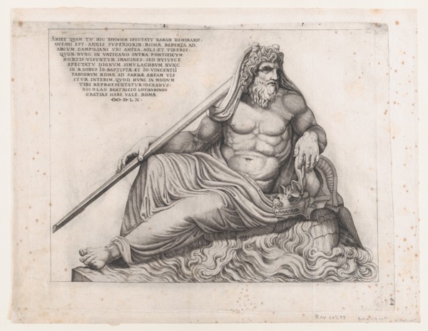 Speculum Romanae Magnificentiae: The Ocean God, 1560., 1560. Creator: Nicolas Beatrizet.