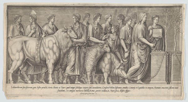 Pagan Sacrifice, after an Antique Bas Relief, 1553., 1553. Creator: Nicolas Beatrizet.