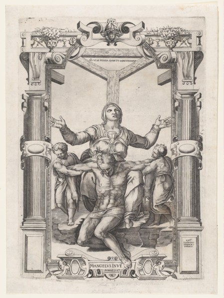 Pietà with Angels in Front of the Cross, 1547., 1547. Creator: Nicolas Beatrizet.