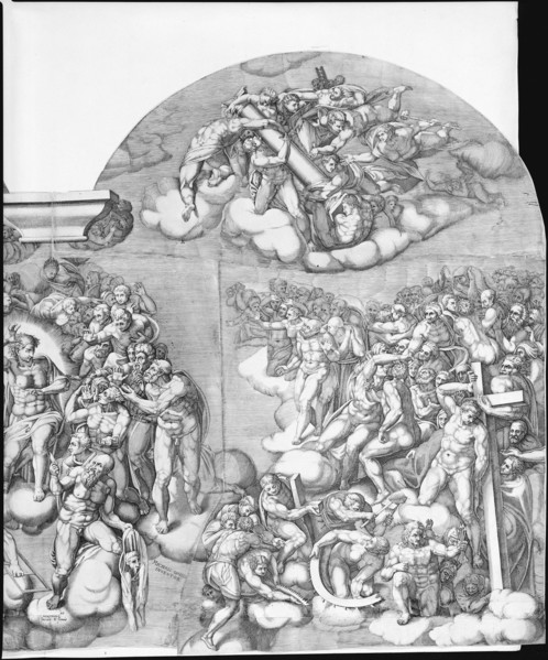 Michelangelo's Last Judgment, 1562., 1562. Creator: Nicolas Beatrizet.
