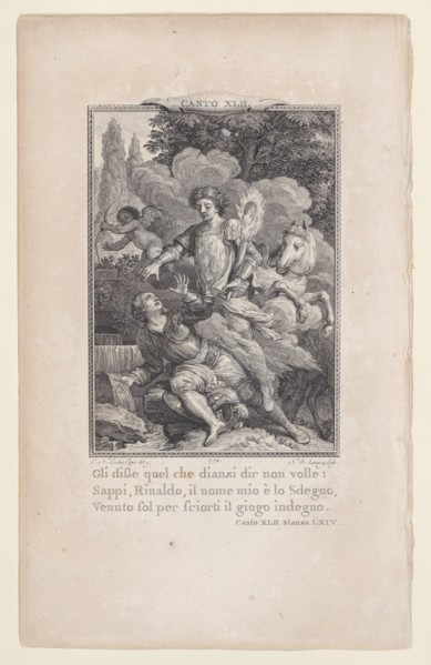 Canto 42, Stanza 64, from Orlando Furioso, 1774., 1774. Creator: Nicolas de Launay.