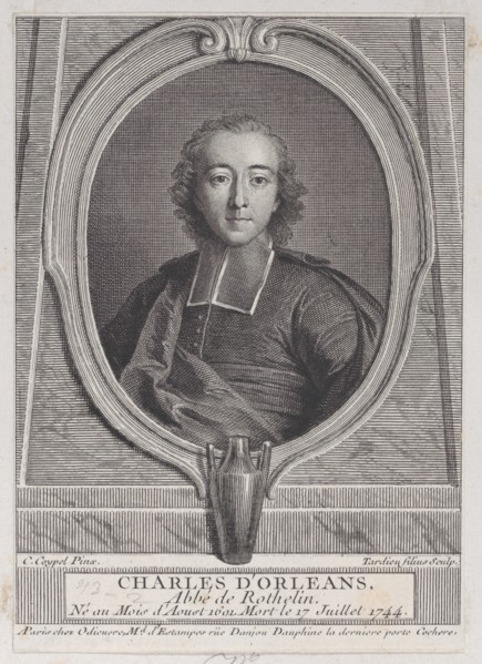 Portrait of Charles d'Orleans, Abbe of Rothelin, 1744-49., 1744-49. Creator: Nicolas Henri Tardieu.
