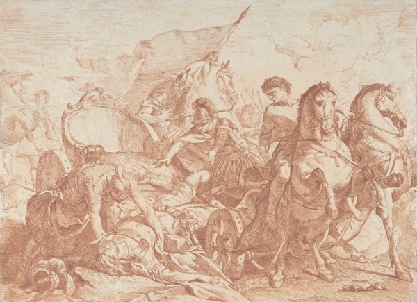 Fall of Antiochus From His Chariot, 18th century., 18th century. Creator: Noël Hallé.
