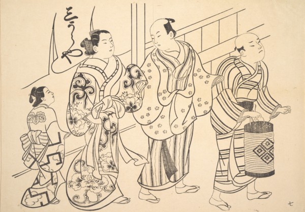 A Man Attended by a Servant Carrying a Lantern. Creator: Unknown.