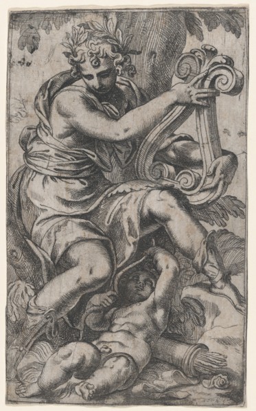 Cupid and Apollo with a lyre, ca. 1568., ca. 1568. Creator: Paolo Farinati.