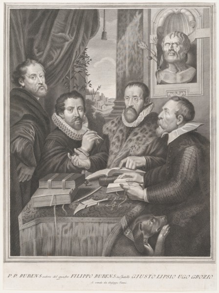 The Four Philosophers: Justus Lipsius, Hugo Grotius, Peter Paul Rubens, and Philip Rube..., 1770-82. Creators: Peter Paul Rubens, Unknown.