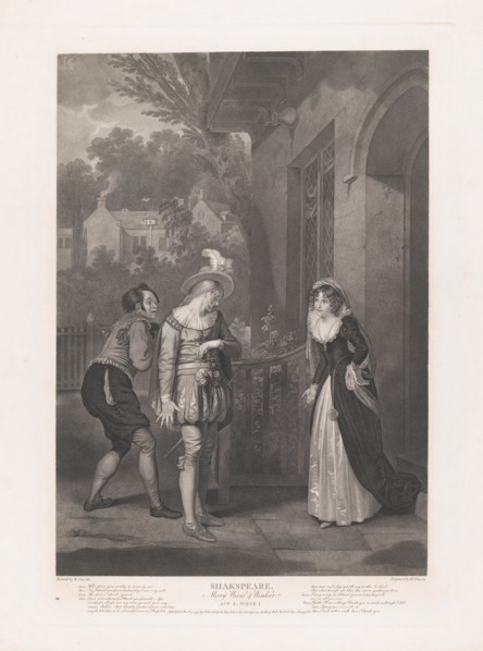 Anne Page, Slender and Shallow (Shakespeare, Merry Wives of..., first published 1792; reissued 1852. Creator: Peter Simon.