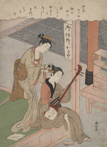 Combing His Hair, 1770., 1770. Creator: Suzuki Harunobu.